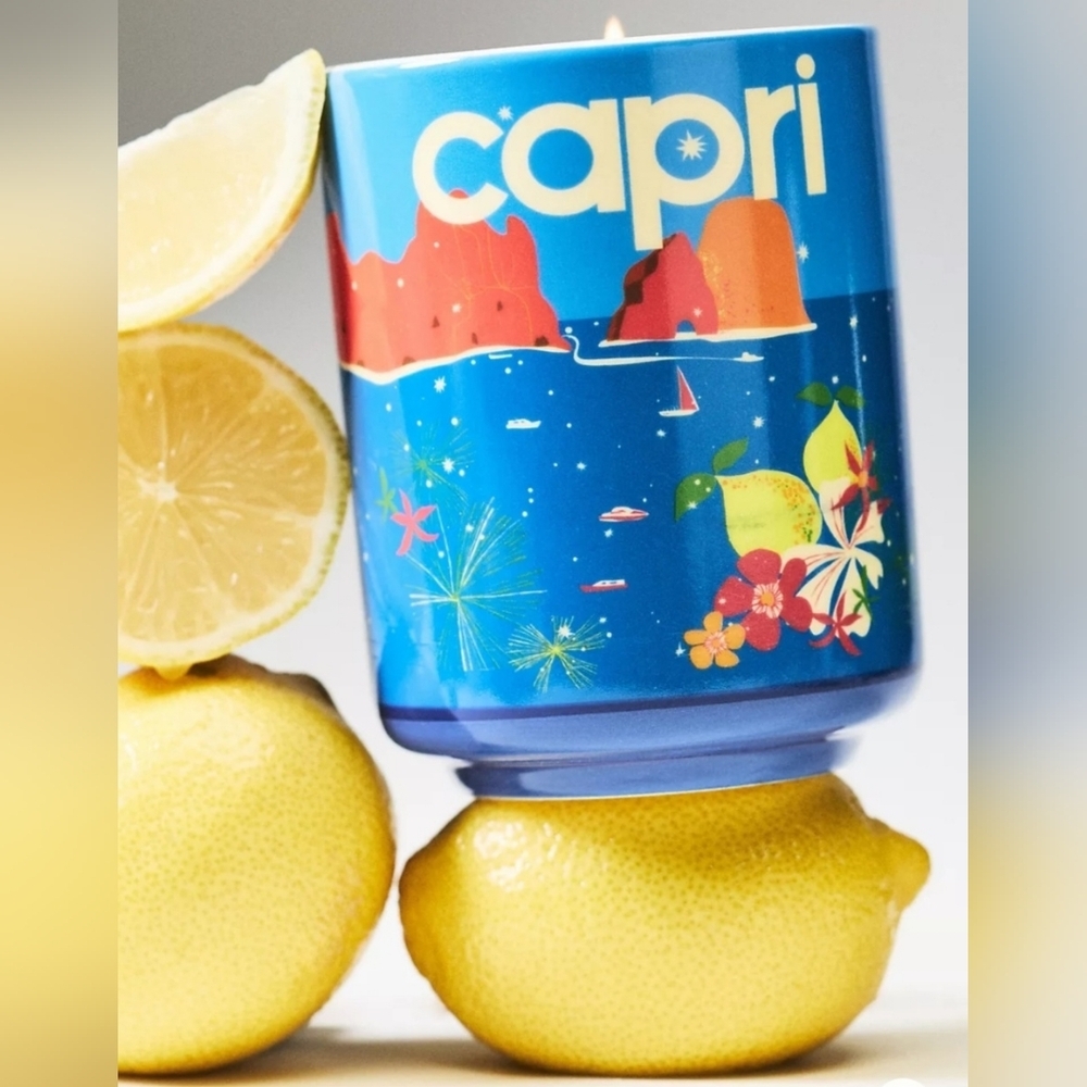 Daniella Manini x Anthropologie Capri Floral Lemon Blossom Boxed Ceramic Candle